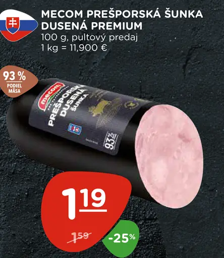 Mecom Prešporská šunka dusená premium