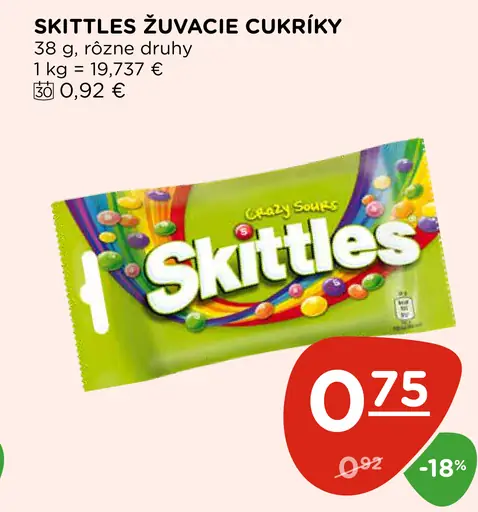 Skittles žuvacie cukríky