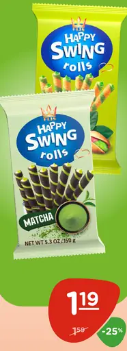 Happy Swing trubičky pistáciové, matcha
