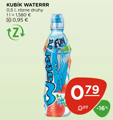Kubík Waterrr ochutená voda
