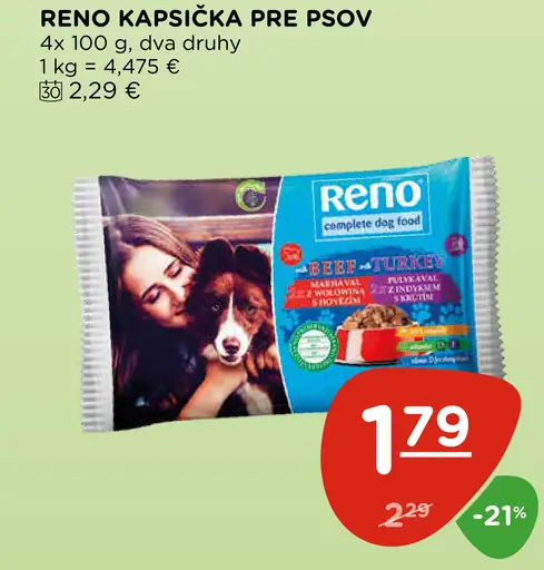 Reno kapsička pre psov kompletné krmivo