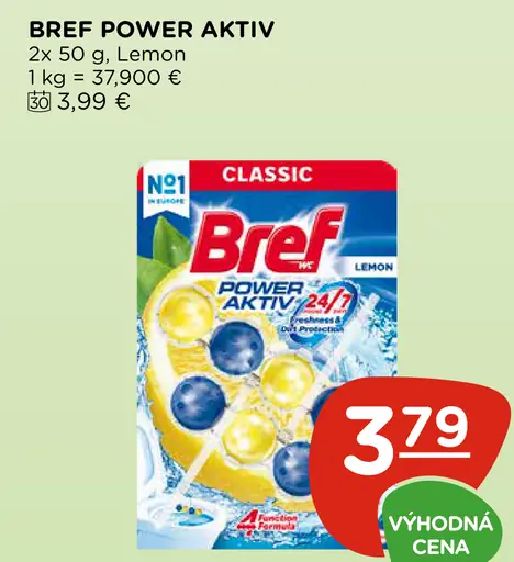 Bref Power Aktiv Lemon tuhý WC blok