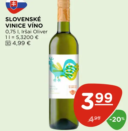 Slovenské Vinice víno Irsai Oliver