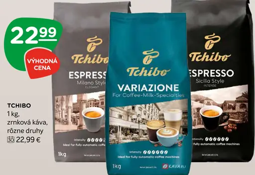 Tchibo Barista zrnková káva rôzne druhy