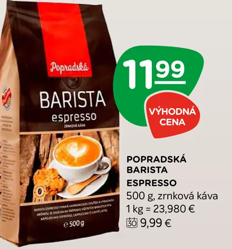 Popradská Barista espresso zrnková káva