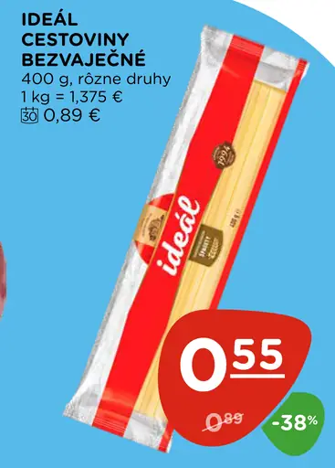 Ideál cestoviny bezvaječné