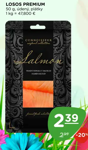 Losos premium údený plátky