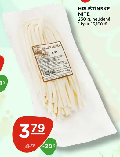 Hruštínske nite neúdené syrové nite