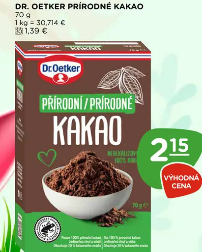Dr. Oetker Prírodné kakao