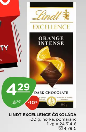 Lindt Excellence čokoláda horká pomaranč