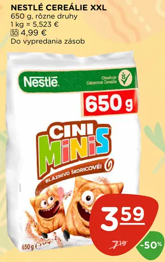 Nestlé cereálie XXL Cini Minis