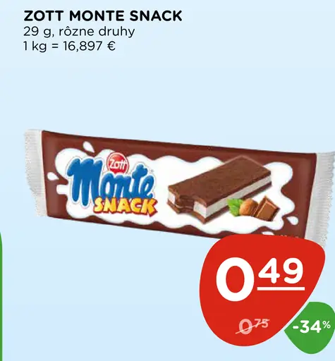 Zott Monte Snack mliečny dezert