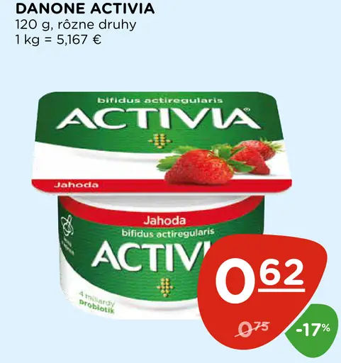 Danone Activia jogurt rôzne druhy