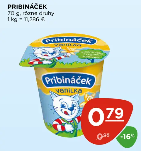 Pribináček tvarohový dezert rôzne druhy