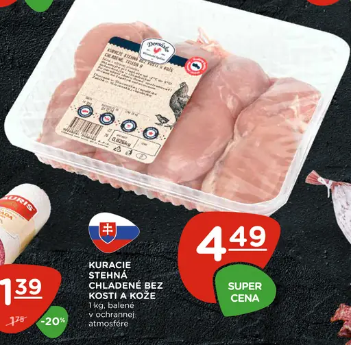 Kuracie stehná chladené bez kosti a kože