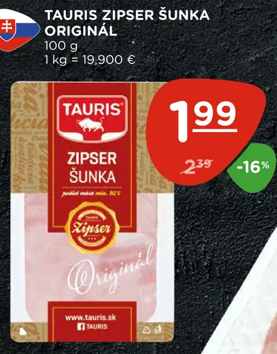 Tauris Zipser šunka originál