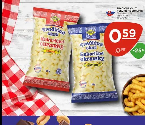 Namex Tradičná chuť kukuričné chrumky solené