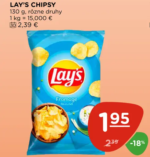 Lay's chipsy zemiakové rôzne druhy