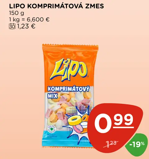 Lipo komprimátová zmes cukríkov
