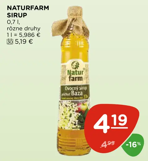 Naturfarm ovocný sirup biela baza