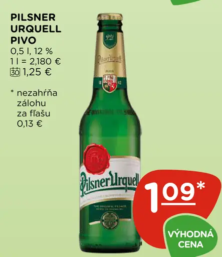 Pilsner Urquell pivo fľaša