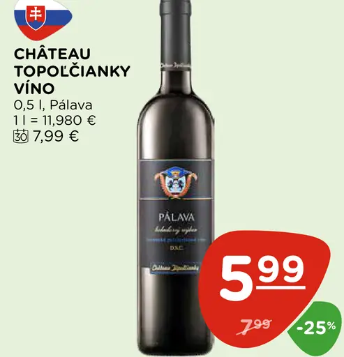 Château Topoľčianky víno Pálava