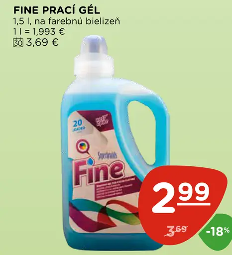 Fine prací gél na farebnú bielizeň