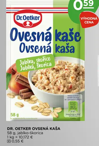 Dr. Oetker ovsená kaša jablko-skorica