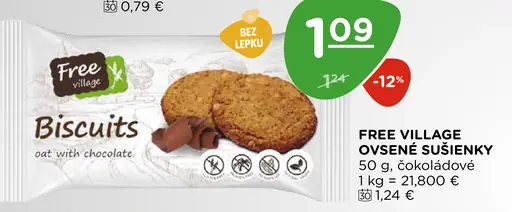 Free Village ovsené sušienky s čokoládou