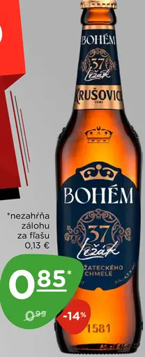 Krušovice Bohém pivo ležák plechovka