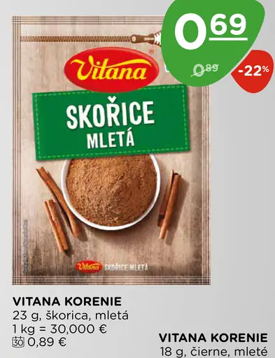 Vitana korenie škorica mletá