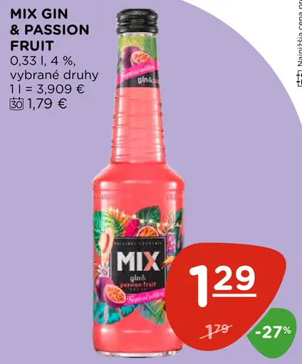 Mix gin & Passion Fruit miešaný nápoj