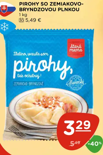 Pirohy zemiakovo-bryndzové mrazené