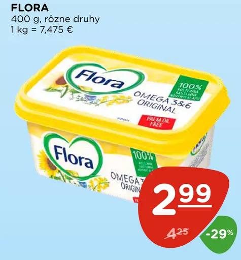 Flora rastlinný tuk na natieranie