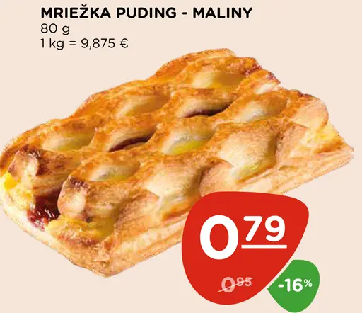 Mriezka puding s malinami