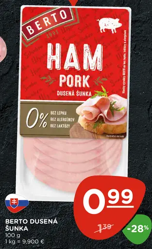 Berto HAM Pork dusená šunka