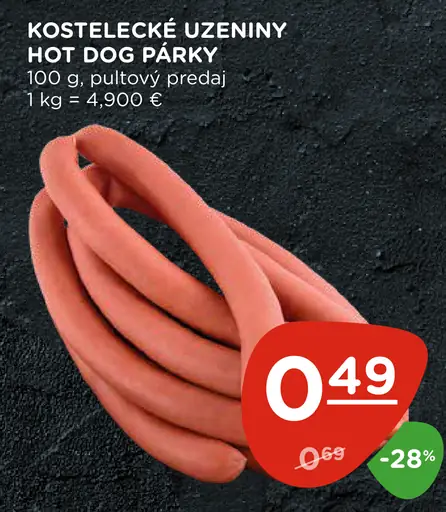 Kostelecké Uzeniny Hot Dog Párky