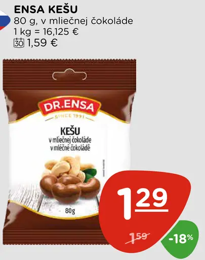 Dr. Ensa Kešu v mliečnej čokoláde
