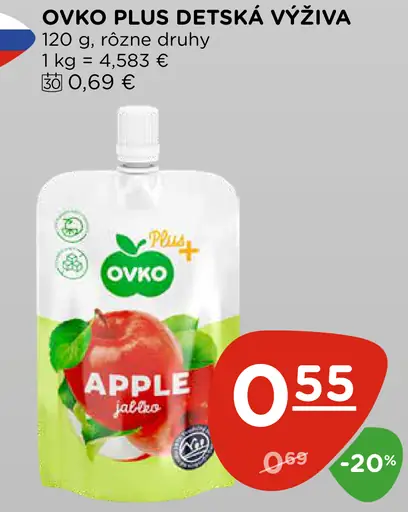 Ovko detská výživa jablko jahoda