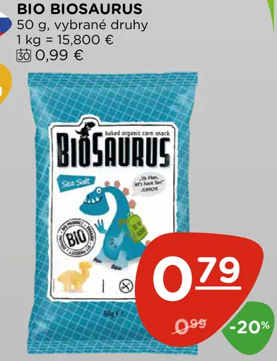 Bio Biosaurus kukuričné snacky