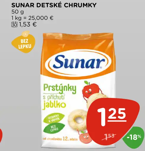 Sunar Detské chrumky jablčné prstienky