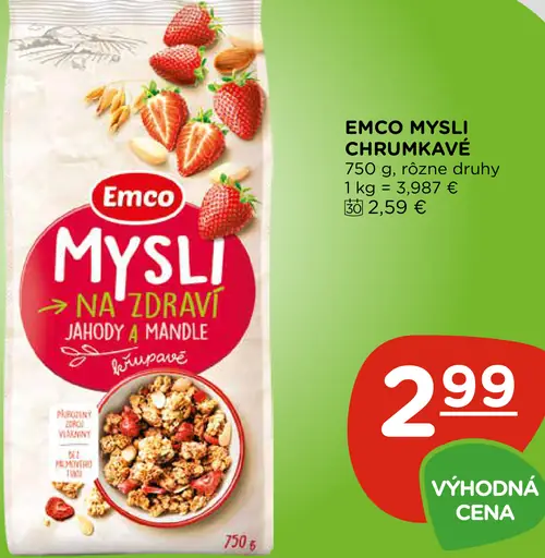 Emco Mysli chrumkavé jahody a mandle