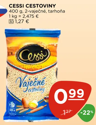 Cessi cestoviny vaječné, tarhoňa