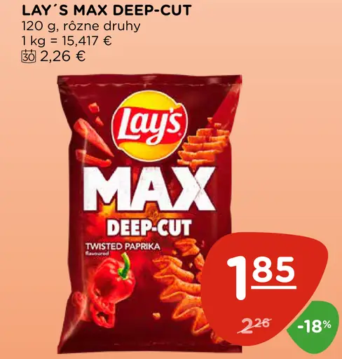 Lay’s Max Deep-Cut chipsy twisted paprika