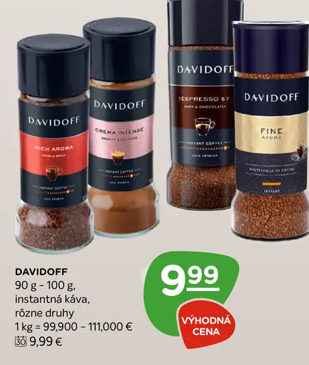 Davidoff instantná káva rôzne druhy