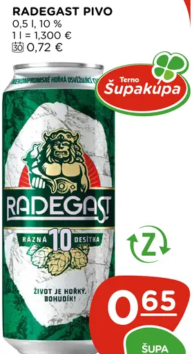 Radegast Pivo plechovka