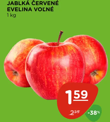 Jablká červené Evelina voľne