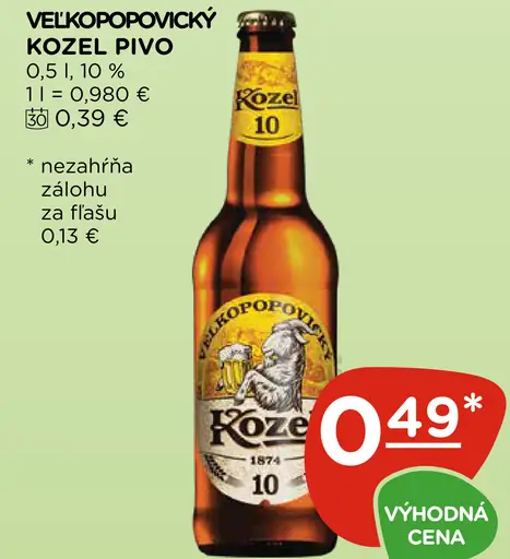 Velkopopovický Kozel pivo