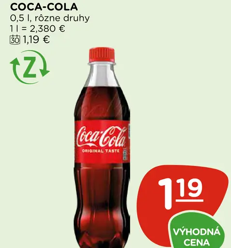 Coca-Cola sýtený nealkoholický nápoj
