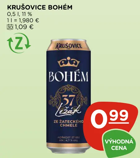 Krušovice Bohem plechovka